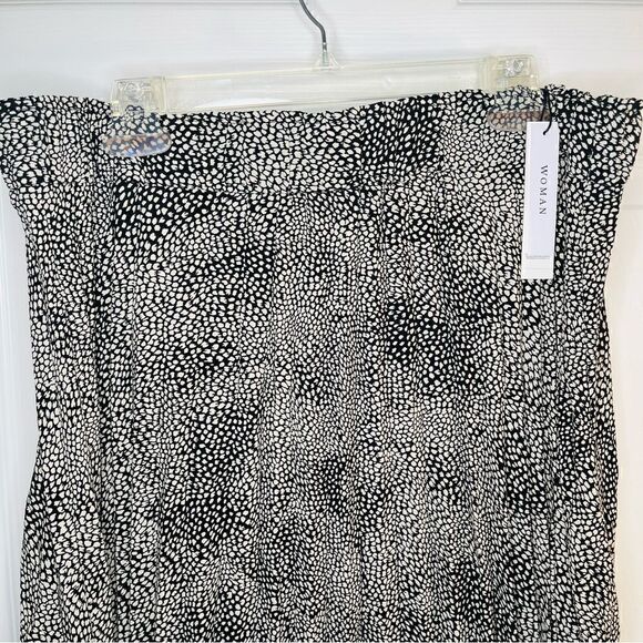 T Tahari Dotted Pleated Skirt A-Line Cream Black Mini Skin 1X - Picture 5 of 10